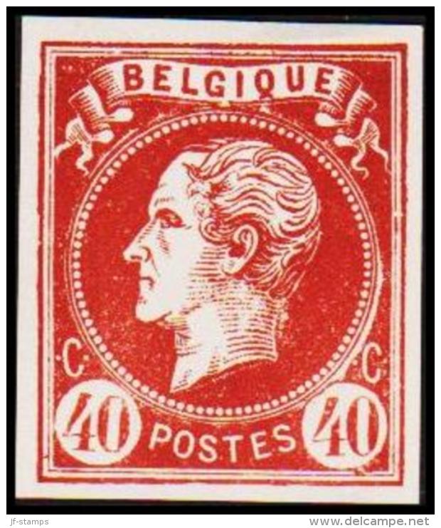 1865. Leopold I. BELGIQUE POSTES 40 CENTIMES Essay. Redbrown.     (Michel: ) - JF194605 - Proofs & Reprints