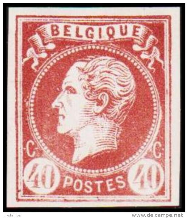 1865. Leopold I. BELGIQUE POSTES 40 CENTIMES Essay. Brown.     (Michel: ) - JF194607 - Probe- Und Nachdrucke