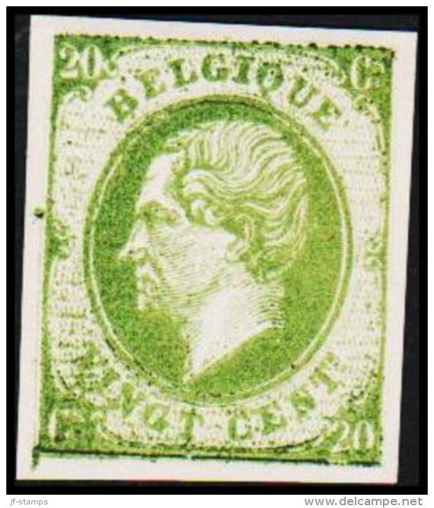 1865. Leopold I. BELGIQUE VINGT CENTs 20 Cs Essay. Green     (Michel: ) - JF194553 - Essais & Réimpressions