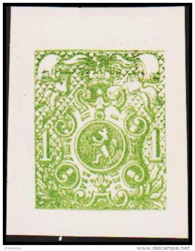 1866. Weapon.1 CENT. Essay. Green. (Michel: 20) - JF194644 - Proofs & Reprints