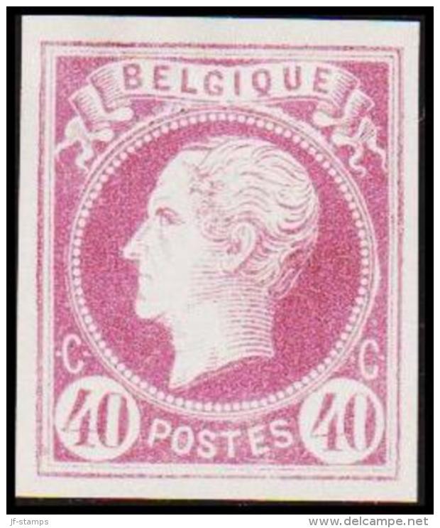 1865. Leopold I. BELGIQUE POSTES 40 CENTIMES Essay. Violet.     (Michel: ) - JF194604 - Proeven & Herdruk