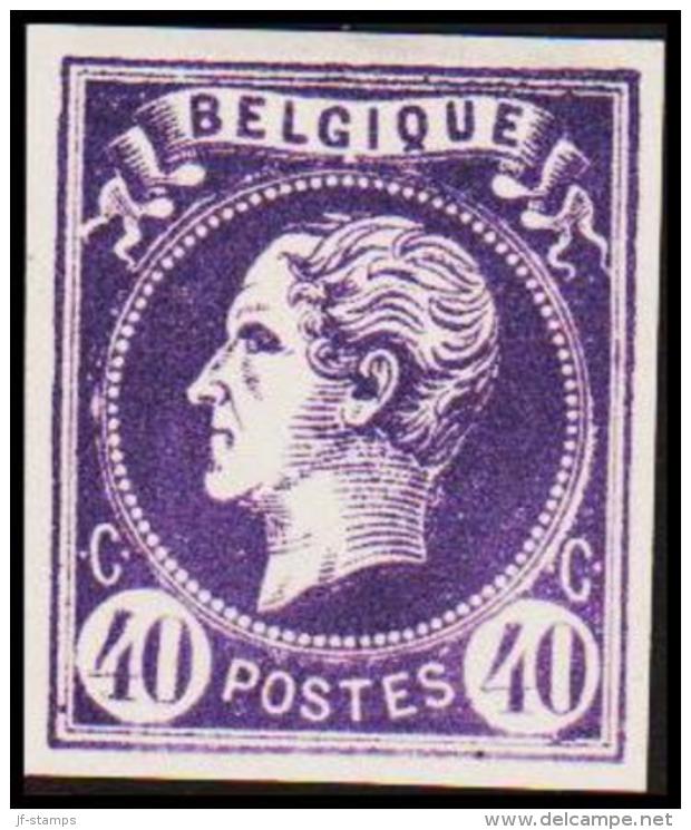 1865. Leopold I. BELGIQUE POSTES 40 CENTIMES Essay. Darkviolet.     (Michel: ) - JF194602 - Probe- Und Nachdrucke