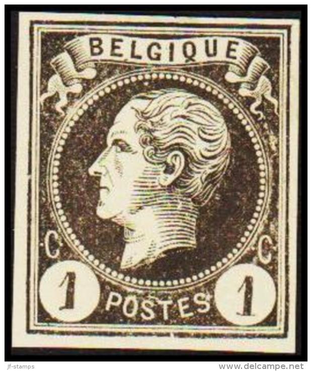 1865-1866. Leopol I. BELGIQUE POSTES 1 CENT Essay. Black On Yellow Paper. (Michel: ) - JF194476 - Proofs & Reprints