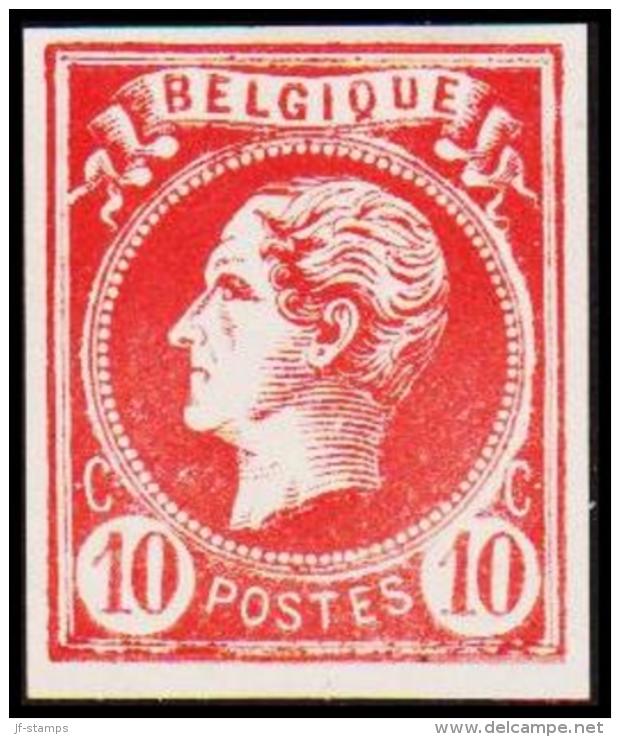 1865-1866. Leopol I. BELGIQUE POSTES 10 CENT Essay. Red. (Michel: ) - JF194494 - Proeven & Herdruk