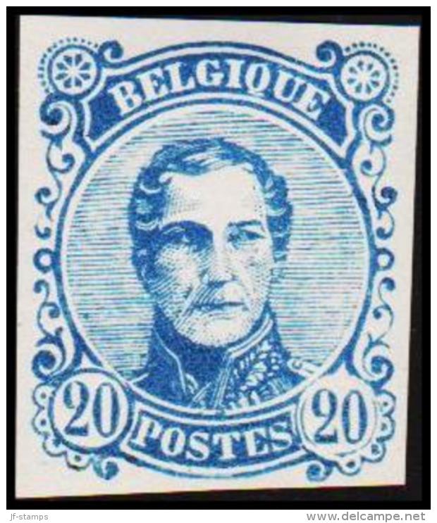 1860. Leopold I. Medailion. 20 CENT Essay. Blue. (Michel: ) - JF194380 - Proeven & Herdruk