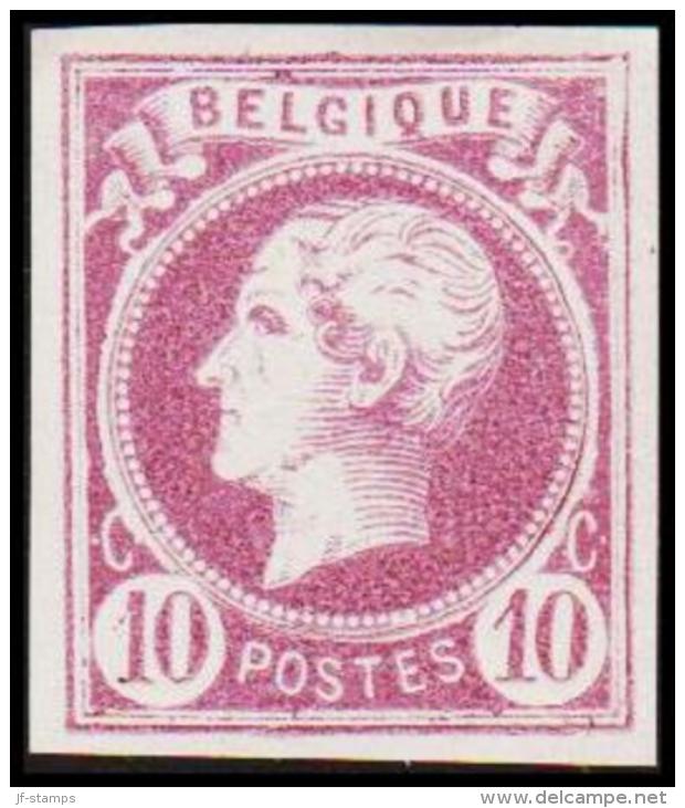 1865-1866. Leopol I. BELGIQUE POSTES 10 CENT Essay. Violet. (Michel: ) - JF194492 - Probe- Und Nachdrucke