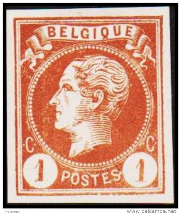 1865-1866. Leopol I. BELGIQUE POSTES 1 CENT Essay. Brown. (Michel: ) - JF194482 - Proeven & Herdruk