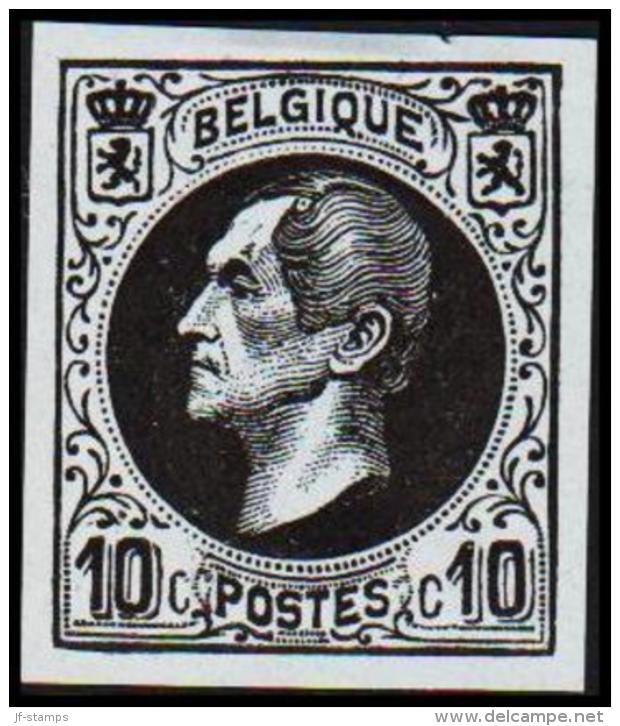 1865-1866. Leopol I. 10 CENTS Essay. Black On Bluish Paper. (Michel: ) - JF194394 - Proofs & Reprints