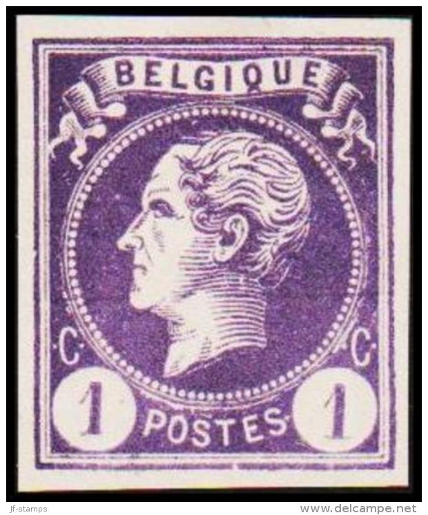1865-1866. Leopol I. BELGIQUE POSTES 1 CENT Essay. Violet.  (Michel: ) - JF194487 - Proeven & Herdruk