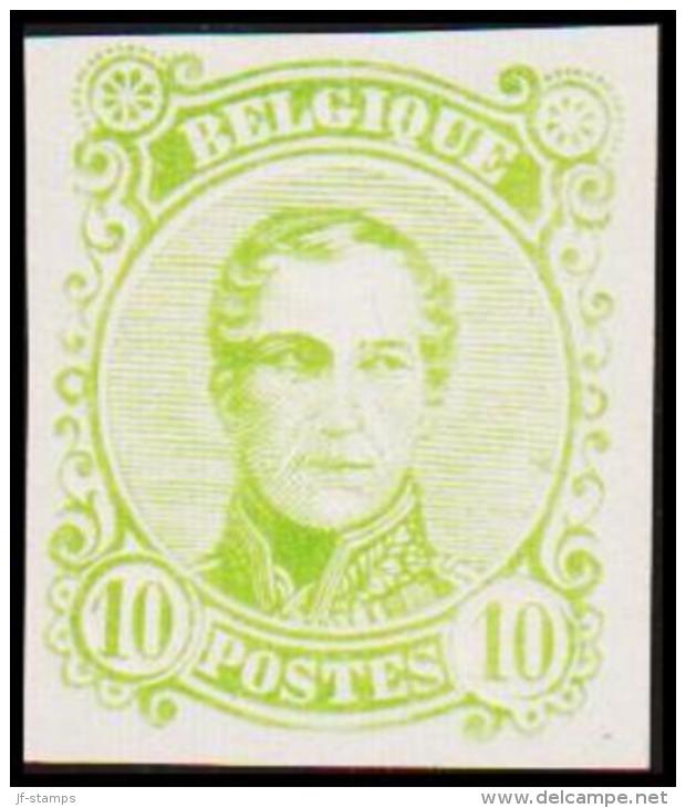 1860. Leopold I. Medailion. 10 CENT Essay. Green. (Michel: ) - JF194375 - Probe- Und Nachdrucke