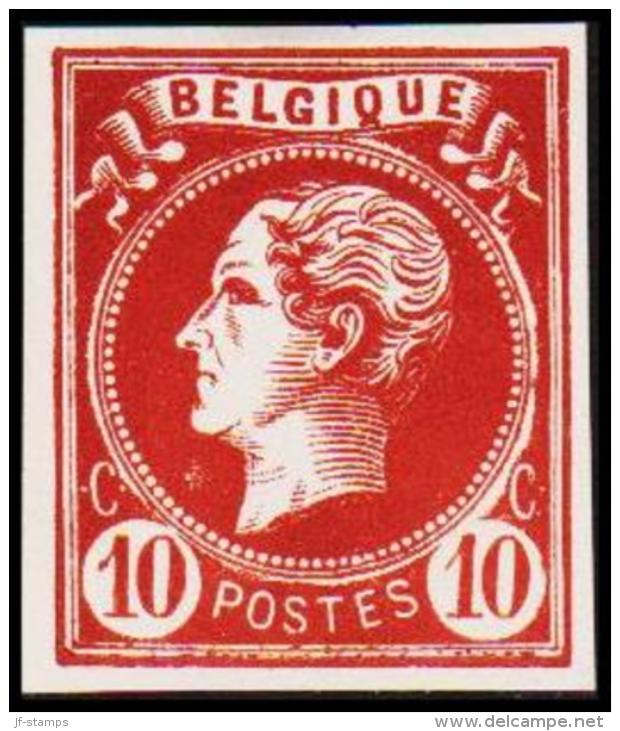 1865-1866. Leopol I. BELGIQUE POSTES 10 CENT Essay. Redbrown. (Michel: ) - JF194493 - Proofs & Reprints