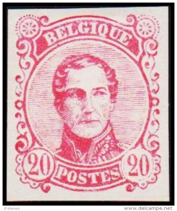 1860. Leopold I. Medailion. 20 CENT Essay. Red. (Michel: ) - JF194377 - Essais & Réimpressions