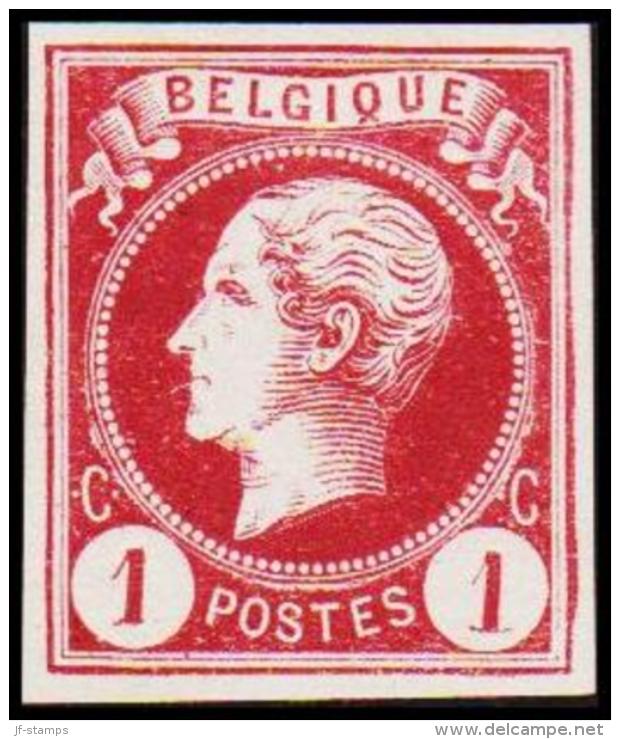 1865-1866. Leopol I. BELGIQUE POSTES 1 CENT Essay. Violet. (Michel: ) - JF194480 - Proeven & Herdruk