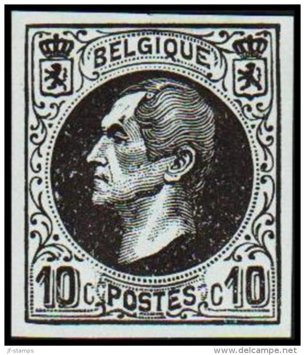 1865-1866. Leopol I. 10 CENTS Essay. Black On Bluish Paper. (Michel: ) - JF194391 - Proofs & Reprints