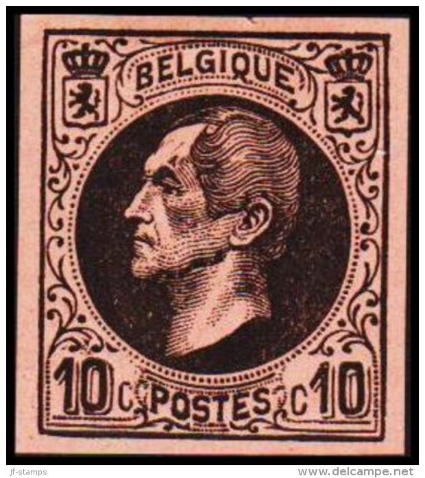 1865-1866. Leopol I. 10 CENTS Essay. Black On Orangered Paper. (Michel: ) - JF194392 - Proofs & Reprints