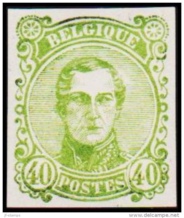 1860. Leopold I. Medailion. 40 CENT Essay. Green.  (Michel: ) - JF194381 - Proeven & Herdruk