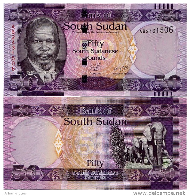 SOUTH SUDAN     50 South Sudanese Pounds    P-9    ND (2011)    UNC  [ Sud - Sur ] - Sudan Del Sud