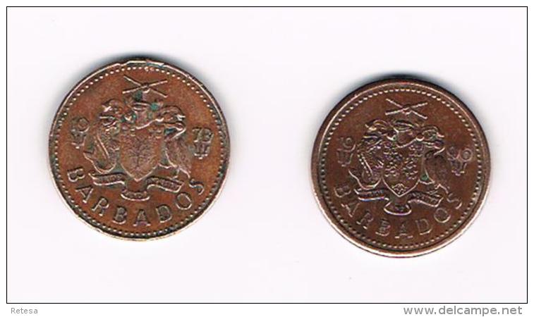 °°°  BARBADOS  2 X 1  CENT 1973 - 1996 - Barbades