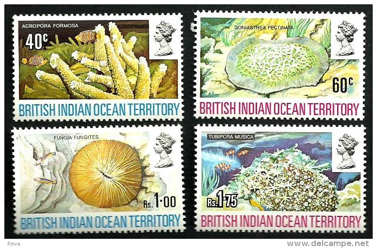 BRITISH INDIAN OCEAN TERRITORY CORALS MARINE LIFE QEII HEAD SET OF 4 40 CENTS-1.75R SG? MINT1972 READ DESCRIPTION - British Indian Ocean Territory (BIOT)