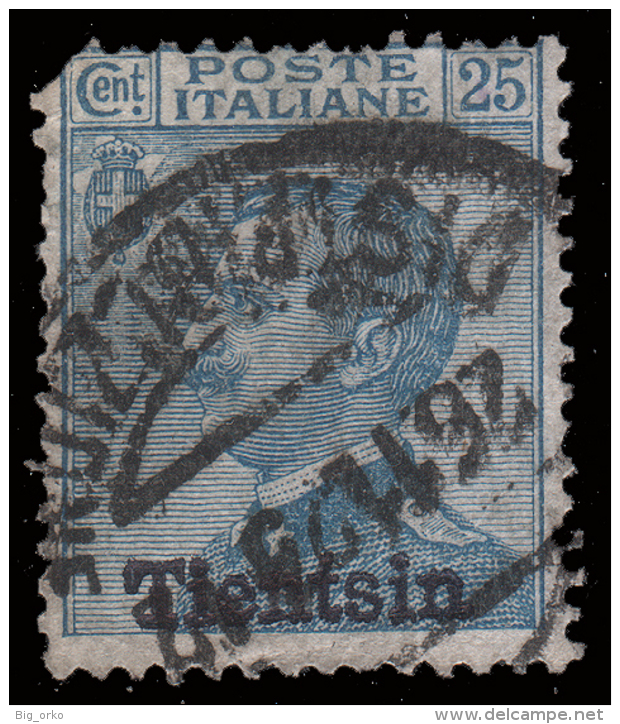 Tientsin - Francobollo D´ Italia 1901/16 Con Soprastampa Di Torino - 25 C. Azzurro - 1917/18 - Tientsin