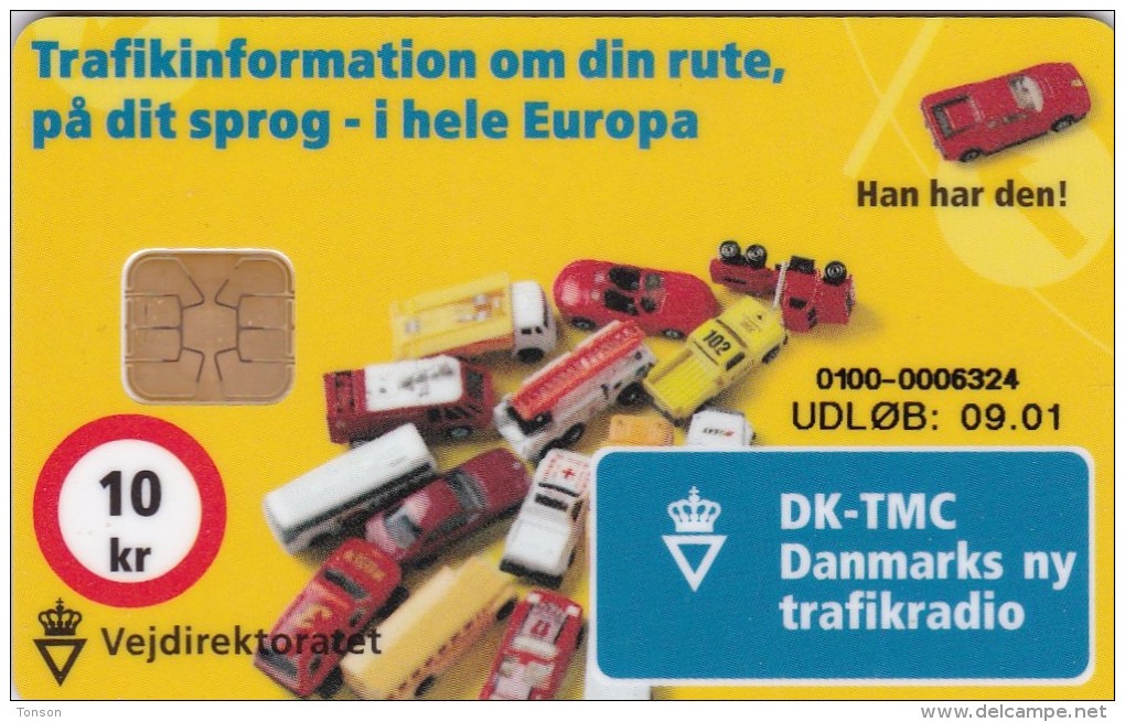 Denmark, DB 062, 10kr, Vejdirektoratet, Cars, Only 1500 Issued, 2 Scans. - Danimarca