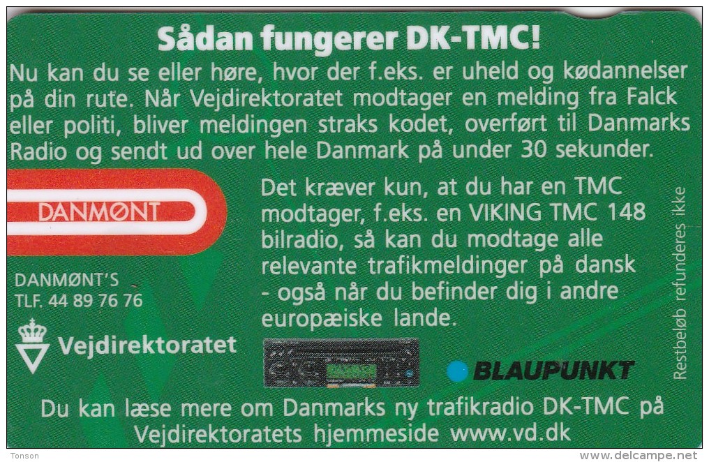 Denmark, DB 062, 10kr, Vejdirektoratet, Cars, Only 1500 Issued, 2 Scans. - Danimarca