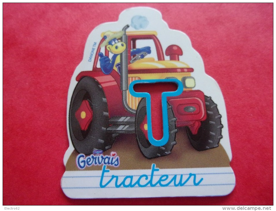 Magnet Danone  Gervais Dinosaure Tracteur Lettre T - Buchstaben Und Zahlen