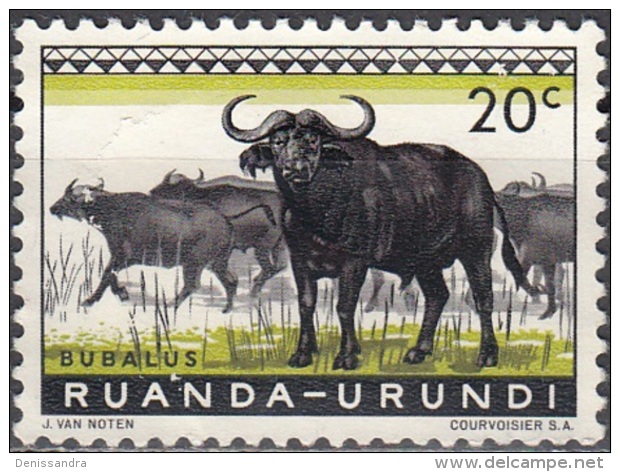 Ruanda-Urundi 1959 Michel 162A O Cote (2005) 0.20 Euro Buffles Noirs - Oblitérés