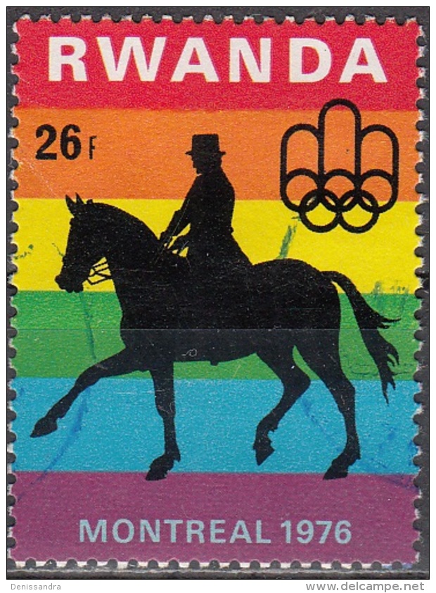 Rwanda 1976 Michel 829 O Cote (2005) 0.60 Euro Jeux Olympiques Montreal équestre Cachet Rond - Oblitérés