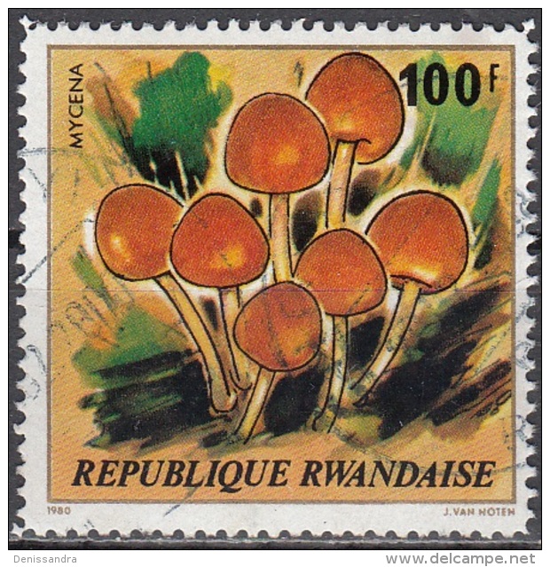 Rwanda 1980 Michel 1058 O Cote (2005) 5.00 Euro Champignon Mycène Cachet Rond - Usati