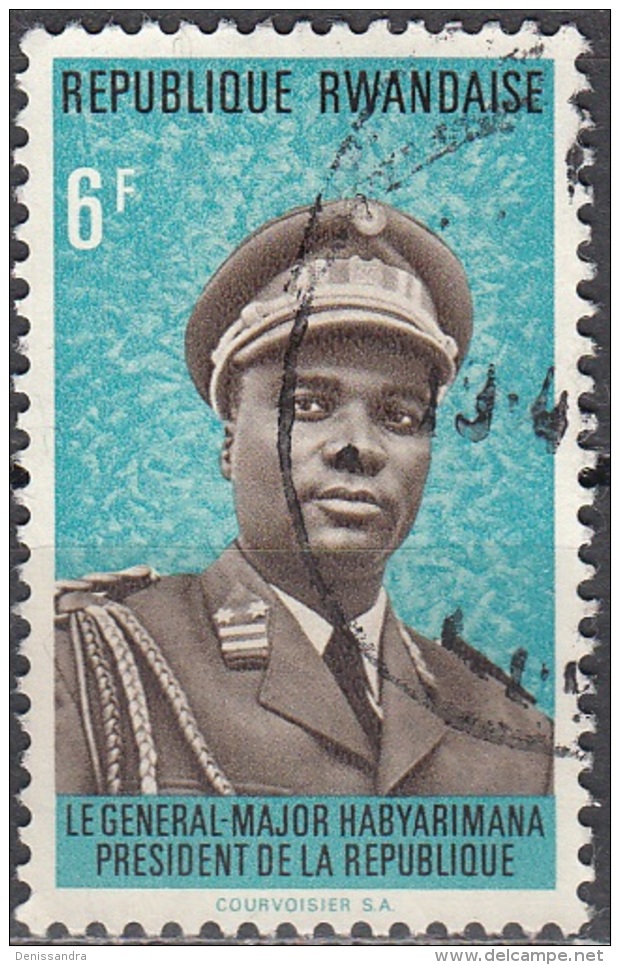 Rwanda 1974 Michel 622 O Cote (2005) 0.50 Euro Président Juvénal Habyarimana Cachet Rond - Oblitérés