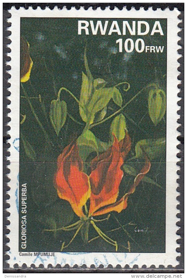 Rwanda 1995 Michel 1466A O Cote (2005) 5.75 Euro Lys Gloriosa Superba Cachet Rond - Usati