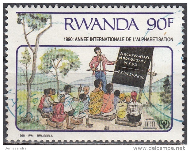 Rwanda 1991 Michel 1445 O Cote (2005) 2.00 Euro Alphabétisation Et éducation Cachet Rond - Used Stamps