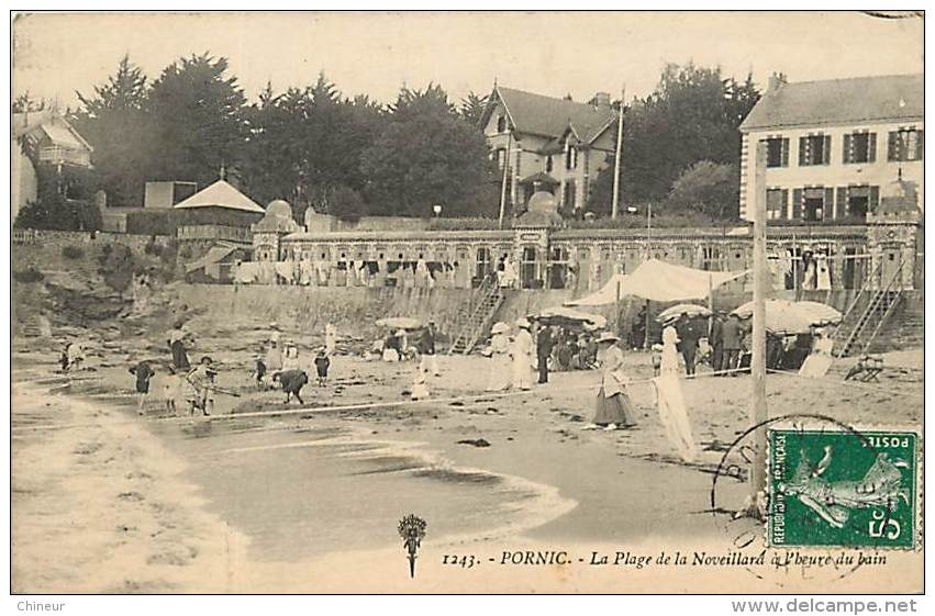 PORNIC LA PLAGE DE LA NOVEILLARD A L'HEURE DU BAIN - Pornic