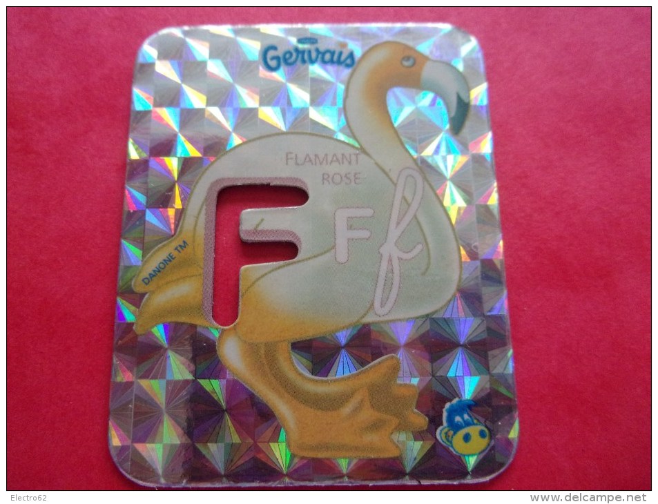 Magnet Danone  Gervais Flamant Rose Lettre F - Letters & Digits