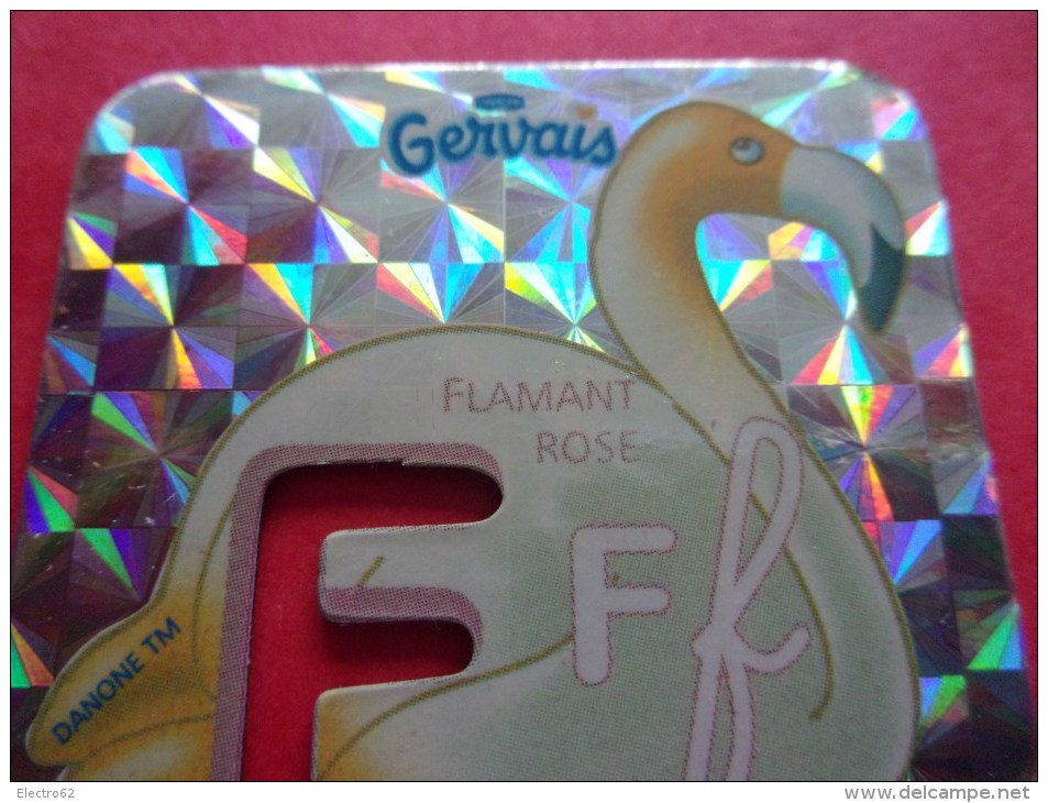 Magnet Danone  Gervais Flamant Rose Lettre F - Lettere & Numeri