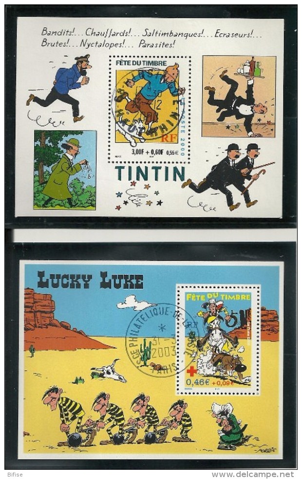 FRANCIA 2000/03 - Tintin Et Lucky Luke - Oblitérés