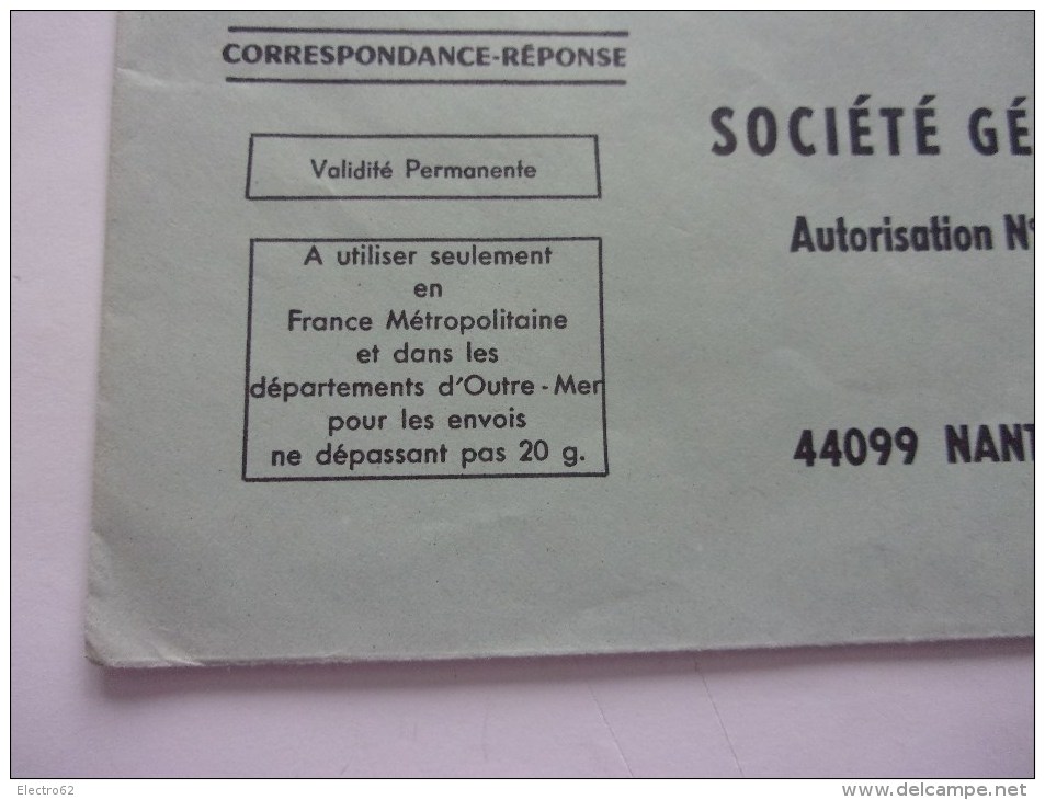 Enveloppe Réponse Société Générale /  Morteau /  Horlogerie Doubs - Cartes/Enveloppes Réponse T