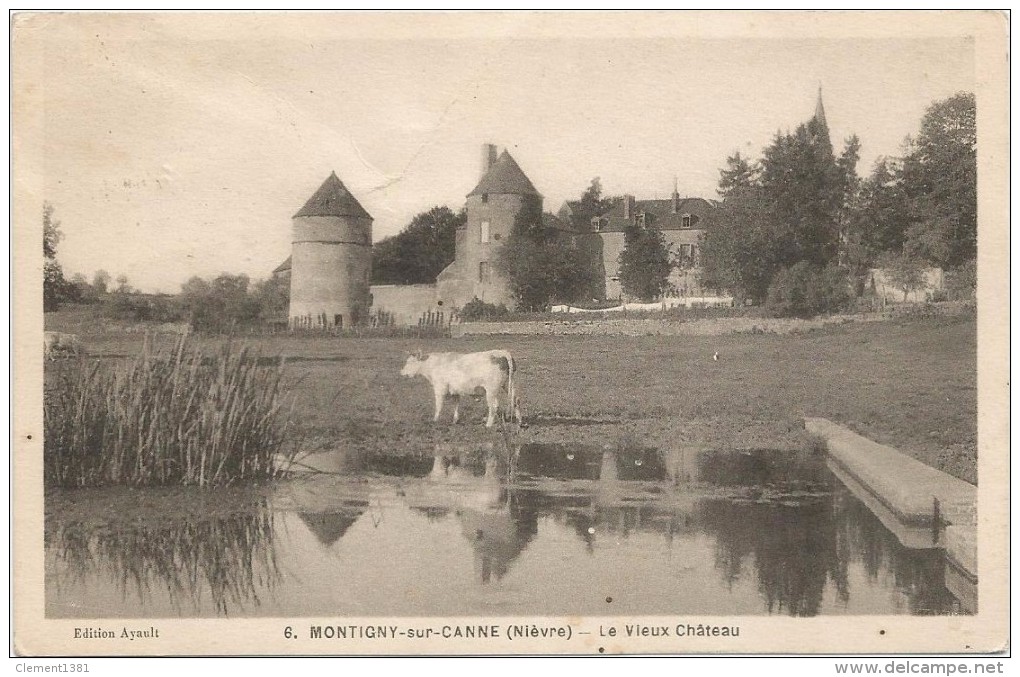 Montigny Sur Canne Le Vieux Chateau Circulee En 1943 - Autres & Non Classés