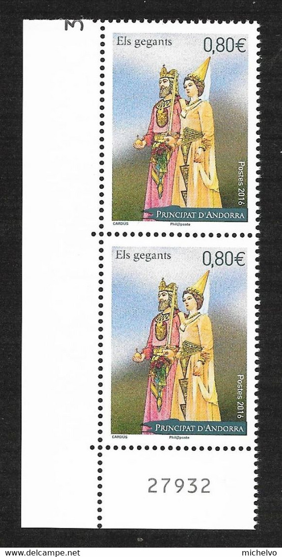 Andorre 2016 - Yv N° 785 ** - El Gegants (Les Géants) - Unused Stamps