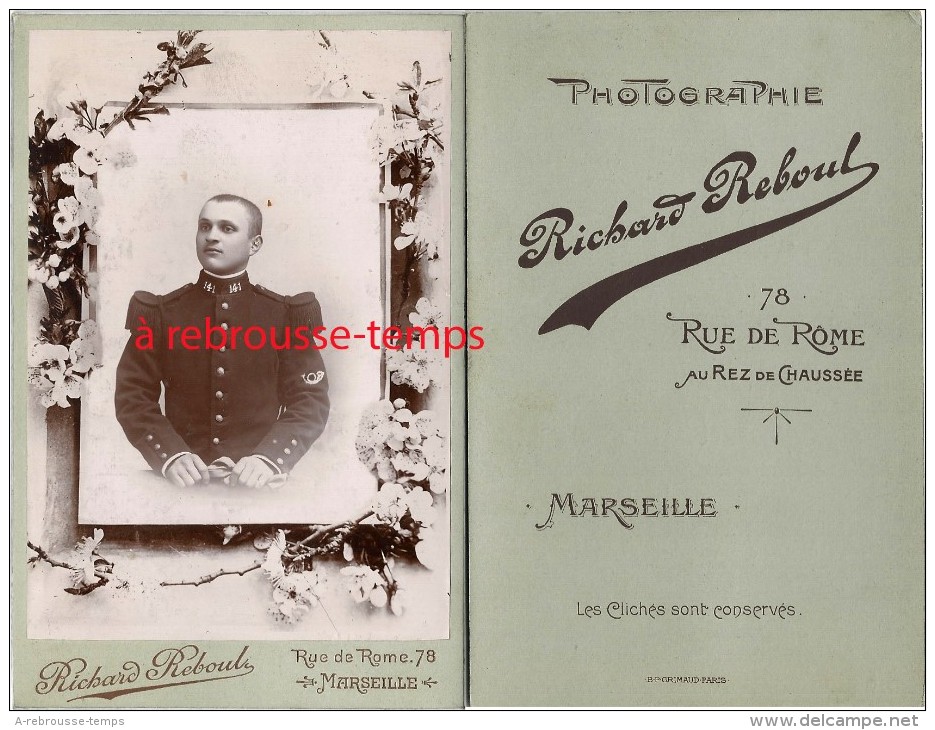 Grand CDV (Cabinet) Soldat Du 141e Régiment-photo Richard Reboul 78 Rue De Rome à Marseille - Guerre, Militaire