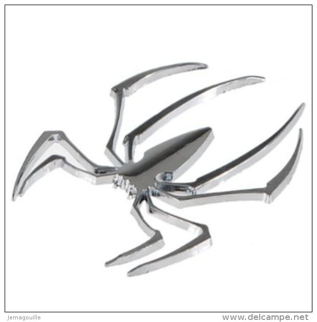 AUTOCOLLANT 3D ARAIGNEE SPYDER ADHESIF BADGE METAL 7X5cm ép:3mm - Autres & Non Classés