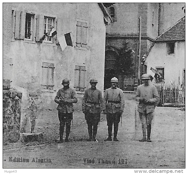 SAINT AMARIN - L' EGLISE AVEC SOLDATS - CPA NON VOYAGEE - Saint Amarin