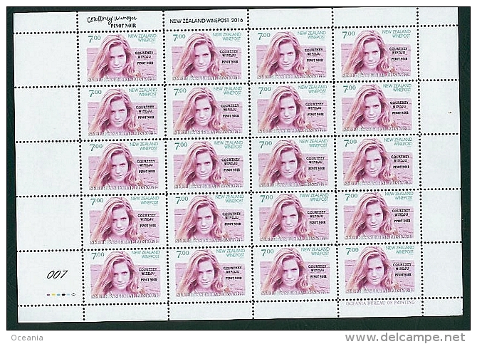 New Zealand Wine Post Courtney Windju (CW) 007 Numbered Pink Sheet. - Other & Unclassified