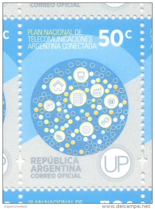 PLAN NACIONAL DE TELECOMUNICACIONES ARGENTINA CONECTADA AÑO 2014 MNH - Nuovi