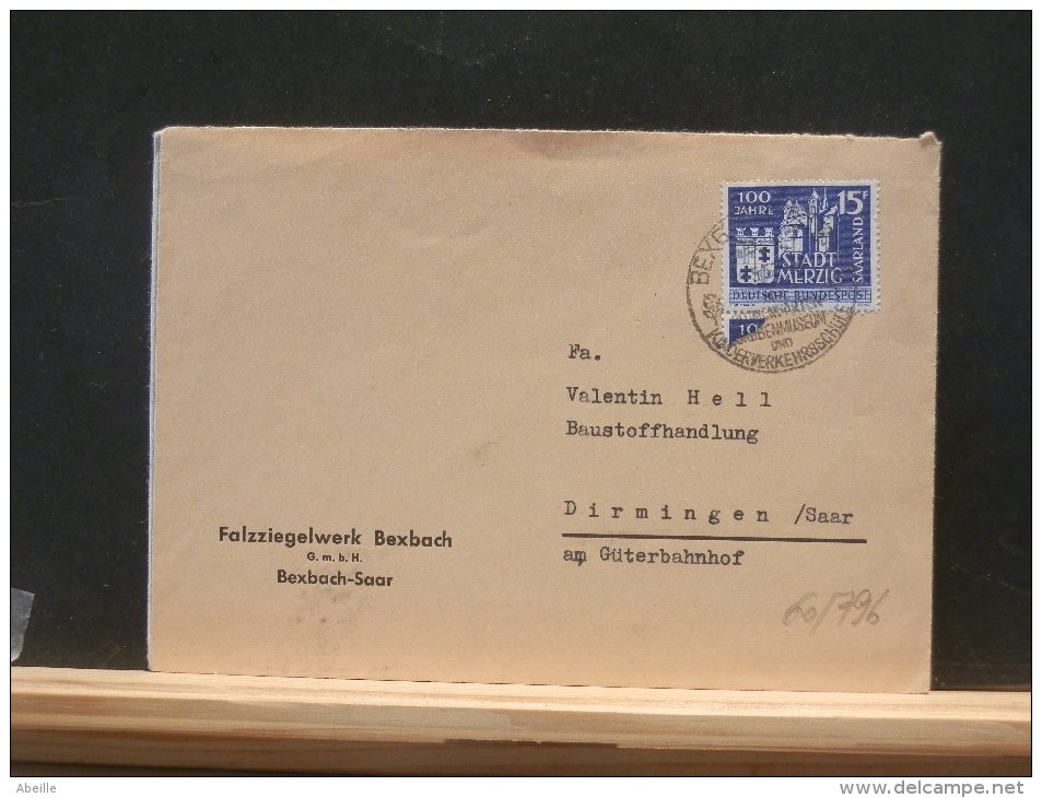 60/796  LETTRE.  SAARLAND - Storia Postale