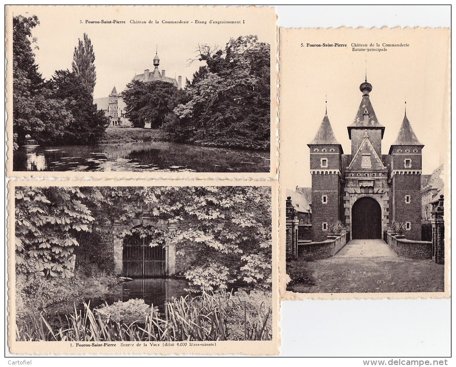 FOURON-SAINT-PIERRE-CHATEAU-KASTEEL-DE LA COMMANDERIE--LOT-3 OUDE KAARTEN-PRIJSJE-PETIT PRIX-MOOI ! ! - Fourons - Vören