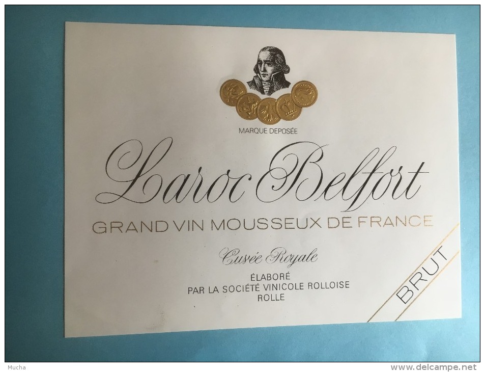 1165 -  Suisse  Laroc Belfort Grand Vin Mousseux De France .... Sté Vinicole Rolloise Rolle - Autres & Non Classés