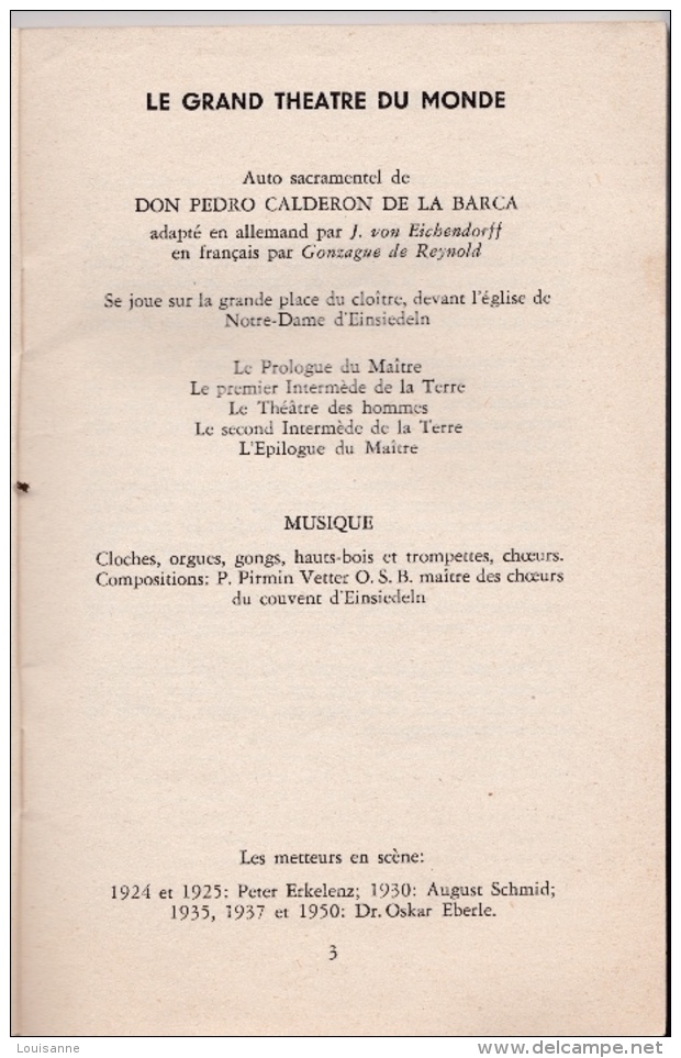 16/  7 / 182  -   LIVRE  (17 Cms  X  10  ) -  LE  GRAND  THÉATRE  DU  MONDE   DE  CALDÉRONI - Teatro & Sceneggiatura