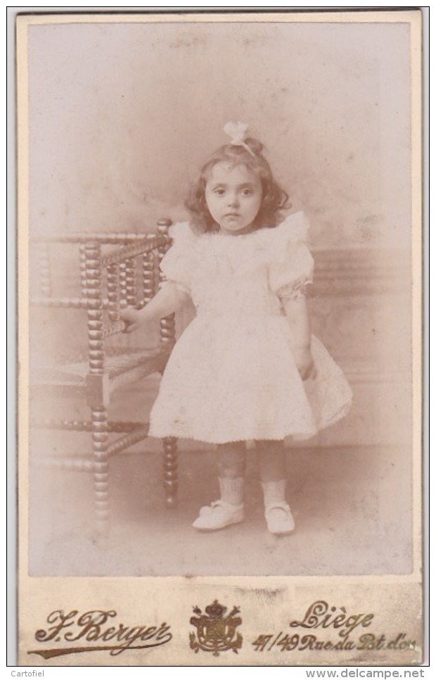 CDV-CARTE DE VISITE-PHOTO-KIND-ENFANT-CHILD-LOT-4 PHOTOS-PHOTO-SAMSON+BERGER-LIEGE+DARDENNE-JEMEPPE-VOYEZ-6 SCANS! - Personnes Anonymes